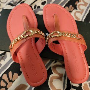 COACH- Jaclyn Sandal in Coral, size 5.5 B